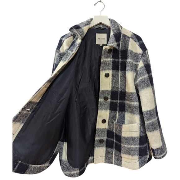 Madewell Walton Shirt Jacket Shacket - Colleton Plaid Marly Plaid Ink Sz S MA304 - Picture 8 of 11